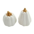thumbnail image 2 of Tabletop Pumpkin Salt And Pepper Shaker Dolomite Halloween Fall H8400 White, 2 of 3