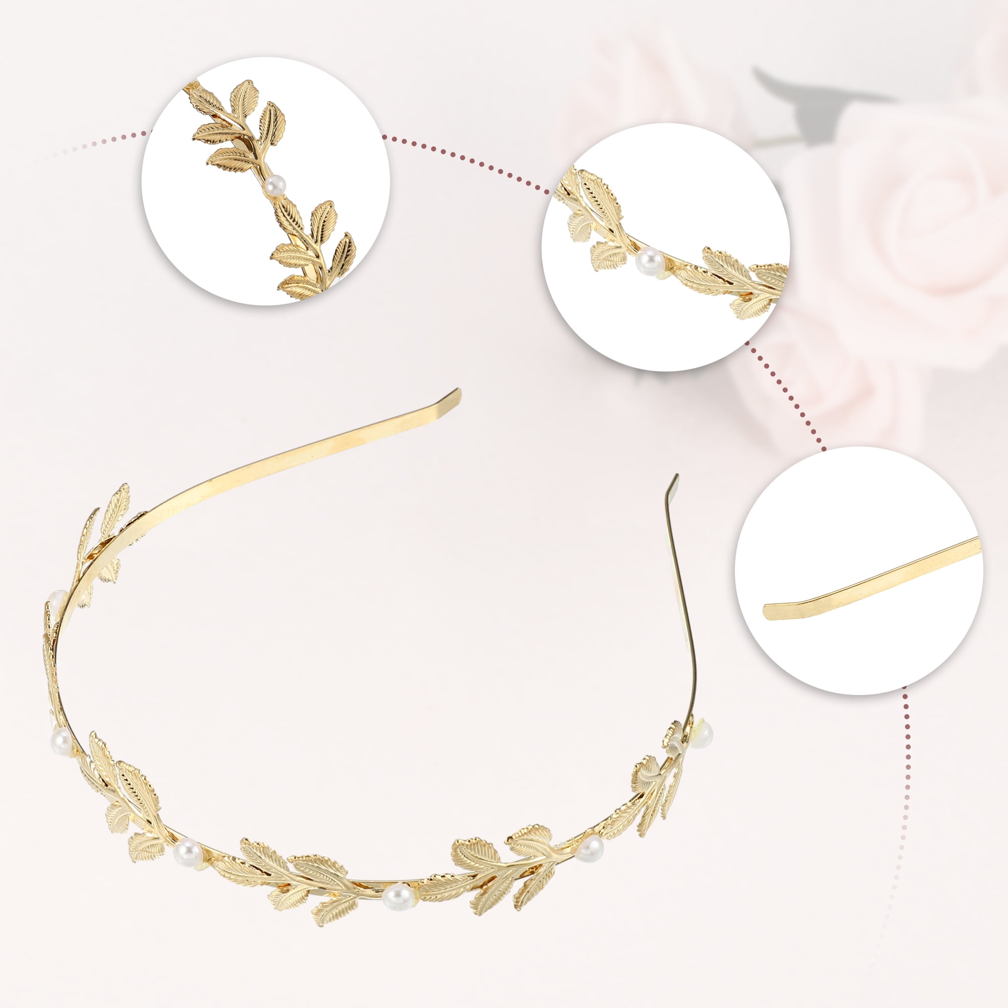 Set of 8 Gold Metal Leaf Butterfly Flower Headbands for Women Girls Teens 4 Pcs Alloy Metal Leaf Butterfly Shape Headbands Hair  main image 3
