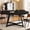 Black, variant on JassmiPkwy Round Dining Table for 4,Kitchen Dining Room Circle Dinner Pedestal Table,Space Saving Wood Kitchen & Dining Room Furniture (Brown, 59In)