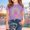 Purple, variant on Spazoro Toddler Girls T-shirts, Summer School Season Printed Casual Crewneck Short Sleeve Tops Green Size 2-15T