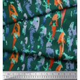 thumbnail image 2 of Soimoi Green Modal Satin Fabric Fish Ocean Print Sewing Fabric Yard 42 Inch Wide, 2 of 2