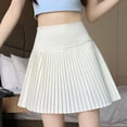 thumbnail image 6 of Levmjia Womens Pleated Short Skirt High Waist A Line Skirt Solid Color Anti Chafing Lined Mini Skirt Soft Stylish For Daily Dating Party Vacation Spring Summer Wear, 6 of 9