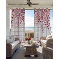 thumbnail image 4 of Pink Eucalyptus Leaves Blackout Curtains 63 Inches Length, Botanical Farmhouse Rustic Wood Window Treatment Thermal Insulated Drapes for Bedroom Living Room 2 Panels 84x63 Inches, 4 of 8
