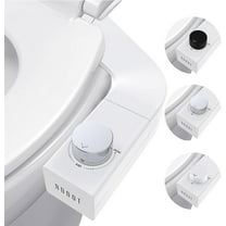 ADDOT Ultra-Slim Bidet Attachment for toilet - Easy Left/Right Hand, 3 Color Knob Installation(Silver, White, Black), Dual Nozzle (Feminine/Posterior Wash), Adjustable Water Pressure, Non-Electric