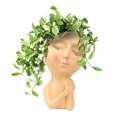 thumbnail image 4 of Poupée en Résine Visage Humain Pot de Fleurs avec Trous de Drainage, 4 of 13