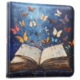 thumbnail image 2 of Leather Cover Photo Album 80 Pockets 4x6 Photos Bookshelf Picture Album Colorful Butterflies Fly on Book, 2 of 9