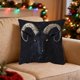 thumbnail image 1 of Funda de almohada con estampado 2D de animales | Funda de cojín de felpa corta y suave | Cojín cuadrado de 45 x 45 cm para sofá, cama y coche | Funda decorativa negra, 1 of 5