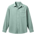 thumbnail image 4 of HUANBAI Casual Corduroy Shirt For Long Sleeve Pocket Shirt In Relaxed Fit Soft Knit Everyday Button Up Top For Everyday Wear, 4 of 4