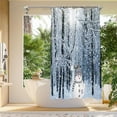 thumbnail image 3 of Winter Forest Shower Curtain Snow Covered Forest Trees Pathway Nature Scene Shower Curtains White Snowmans Waterproof Bath Curtains for Bathroom Decor 59.06in, 3 of 8