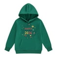 thumbnail image 2 of SonxaHe Big Girls' Hooded Sweatshirt Happy New Year Long Sleeve Hoodie Child Holiday Festival Cozy Winter Hoodies Green,Sized 8-9, 2 of 4