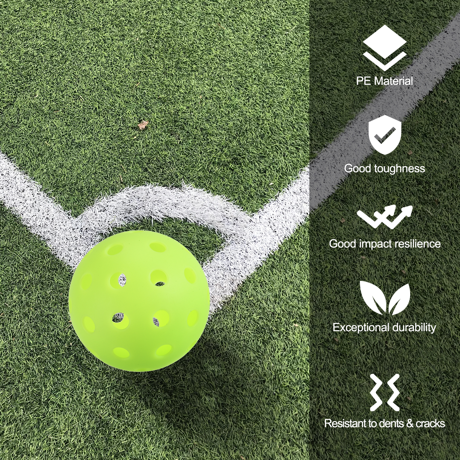 40 Holes Outdoor Pickleball Balls USA Pickleball Pickleball Ball for Amateurs, Neon Green 12 Pack