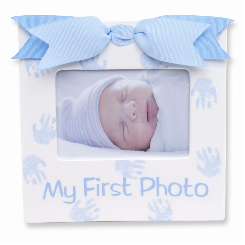 Baby Photo Frame with Bow for Pictures 2 x 3 Blue