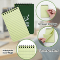 thumbnail image 4 of RETON 10PCS Waterproof Notebook, All Weather Waterproof Tactical Resistant Spiral Note Books, 3" x 5" Pocket Notepad Memo Notes Green Grid Paper for Home Outdoor Activities Recording(green), 4 of 6