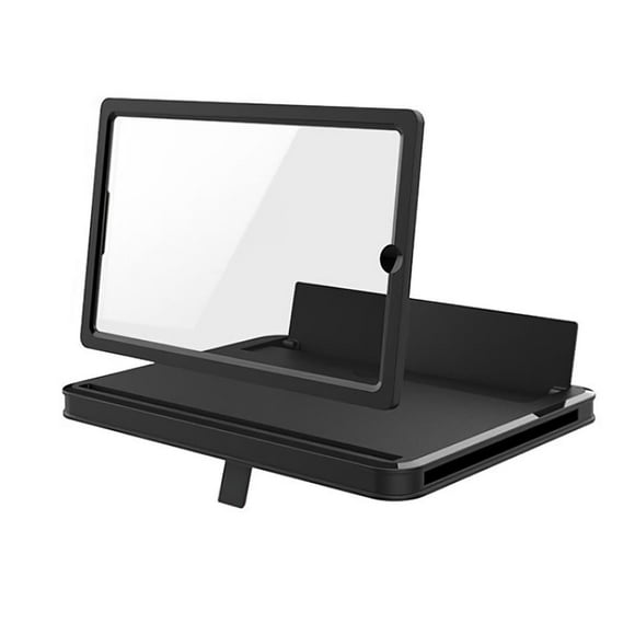 Sidaley Lupa de pantalla de teléfono, tipo extraíble, ampliadora de pantalla de alta definición, proyector de aumento de teléfono 3-5X para viajes en Sistemas de cine en casa Negro 14 pulgadas