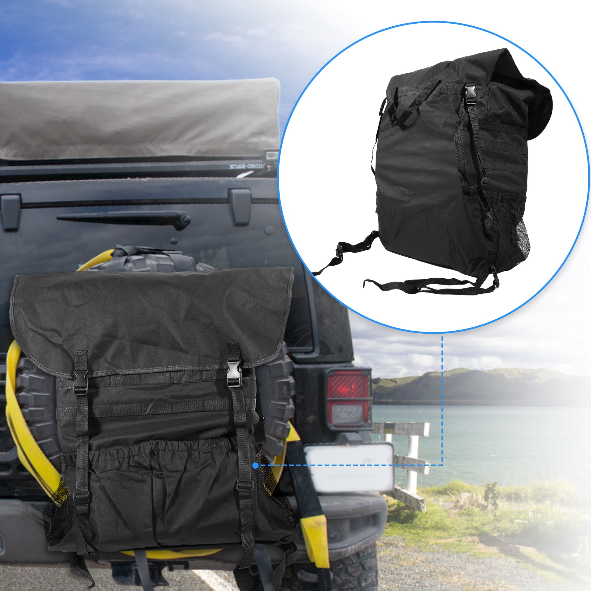 Unique Bargains Universal Outdoor Spare Tire Trash Bag for Off-Road Truck SUV