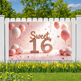 thumbnail image 2 of Elegant Design Sweet 16 Birthday Celebration Sparkling Decoration Sweet 16 Banner Elegant Pink Balloon Backdrop for Teen Party Indoor Celebration Photo Shoot, 2 of 7