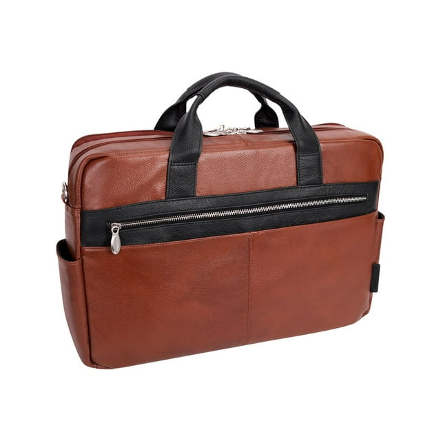 McKleinUSA 17" Leather, Two-Tone, Dual-Compartment, Laptop & Tablet Briefcase 19100