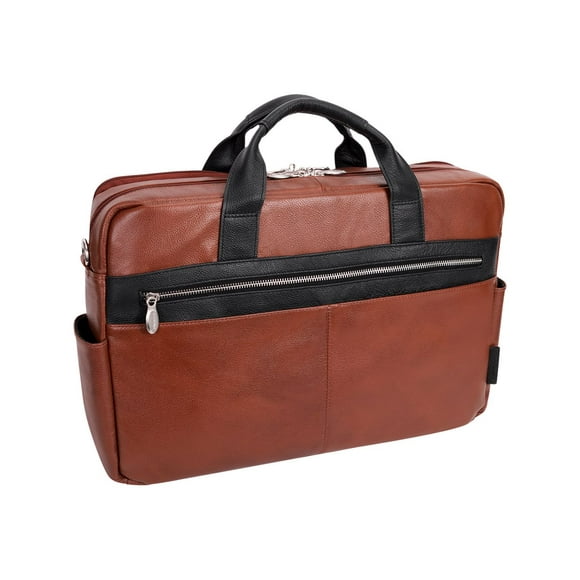 McKleinUSA 17" Leather, Two-Tone, Dual-Compartment, Laptop & Tablet Briefcase 19100