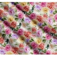 thumbnail image 3 of Soimoi White Cotton Voile Fabric Leaves,Pink & Peach Rose Watercolor Print Fabric by Yard 42 Inch Wide, 3 of 7