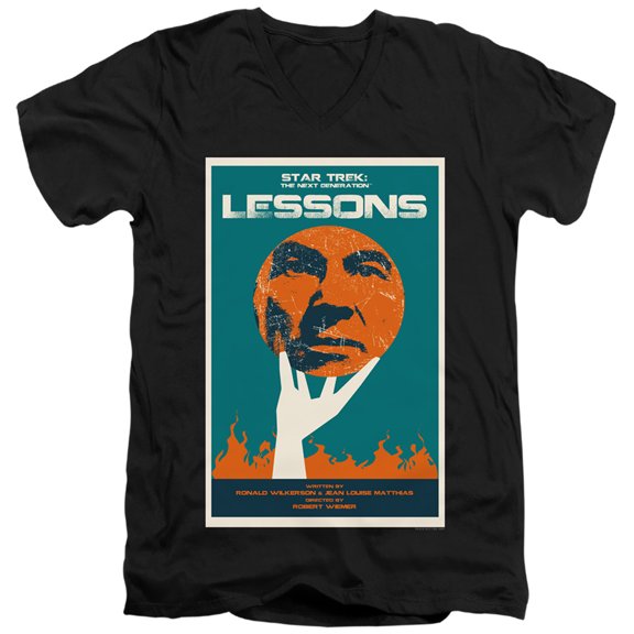 Star Trek Tng Season 6 Episode 19 Adult V-Neck 30/1 T-Shirt Black