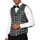 thumbnail image 4 of Chaleco sin mangas de ajuste slim para hombres, patrón de lunares, color negro, talla XL, 4 of 5