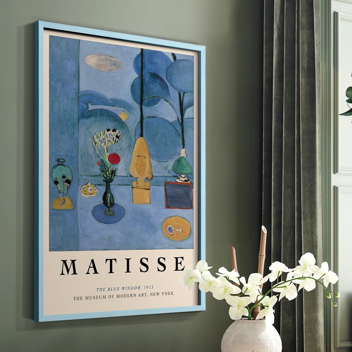 Matisse CC Framed Print in Blue Solid Wood 16 x 20 Framed Print