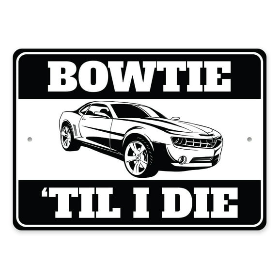 Chevy Camaro Bowtie Til I Die Aluminum Metal Decor Sign - 10x14 inches