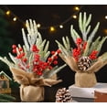 thumbnail image 5 of Mini Christmas Tree Table Decorations,Bexikou 12" Small Artificial Xmas Trees with Red Berries,Tabletop Christmas Tree Decorations for Home Office Room Holiday Decorations, 5 of 6