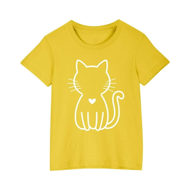Birdeem Chemises pour Filles Tout-Petits Enfants Garçons Filles T-Shirt en Coton Mode Mignon Col Rond Imprimé Tee Manches Courtes Haut