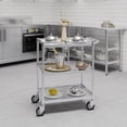 thumbnail image 4 of Express KitchQuip 3 Shelf Stainless Steel Tubular Utility Cart | Metal Utility Cart on Wheels with Handle | NSF (15" Wide X 24" Long X 33" High), 4 of 6