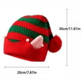 thumbnail image 4 of Lumtrix Christmas Knitted Hats With Ears Pom Pom Crochet Beanie Holiday Costume Accessory For Women Men Festive Party Headwear B One Size, 4 of 5