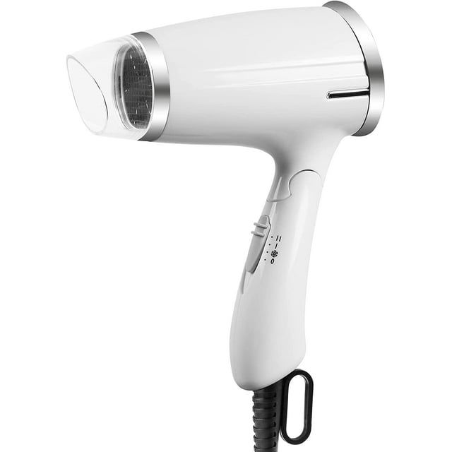 Secador de pelo de viaje 1200 W Mango plegable Secador de pelo ligero, portátil inteligente 3 ajustes de calor Secador de pelo compacto profesional, secado rápido para mujeres