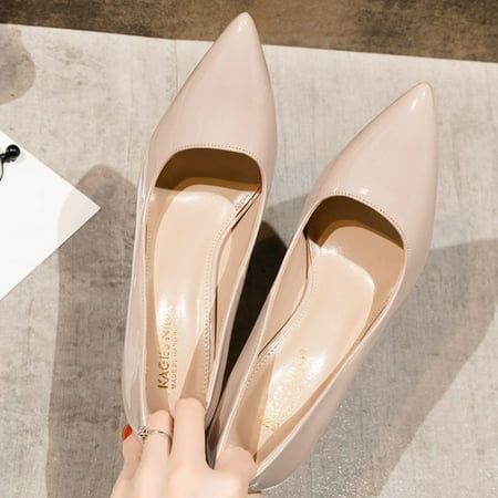 

YCNYCHCHY New Red Nude Pointed Toe High Heel Female Patent Leather Stiletto Wedding Party Pumps Professional Work Office Women Shoes