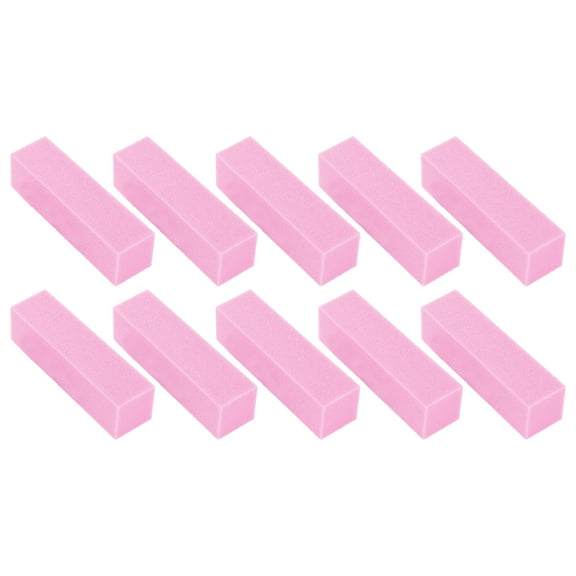 Unique Bargains 10 Pcs Comfortable Rectangle Nail Buffers for DIY Pink