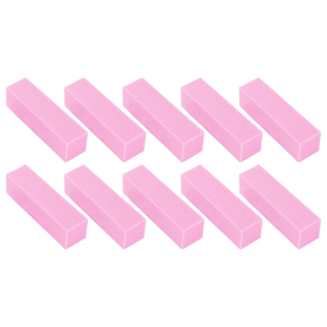 Unique Bargains 10 Pcs Comfortable Rectangle Nail Buffers for DIY Pink