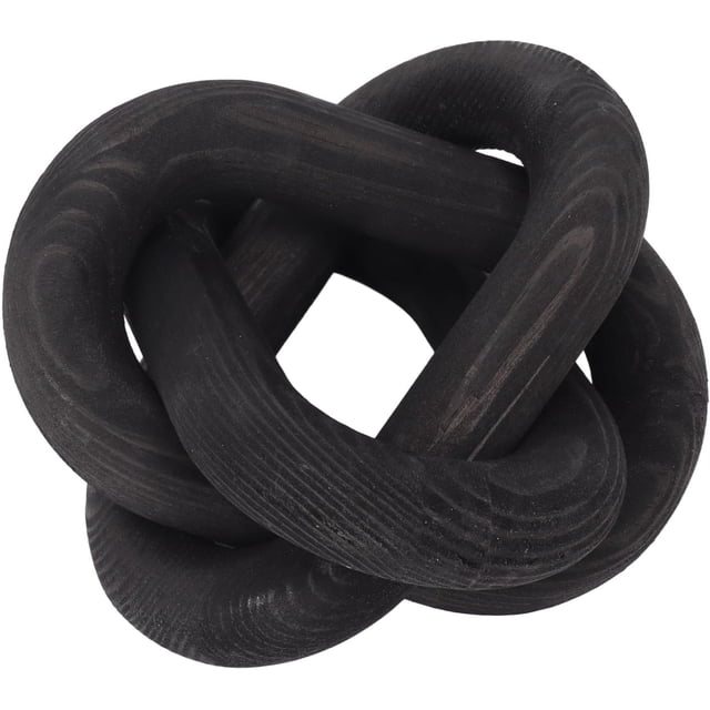 Chain Link Decor, Safe 3 Link Wood Link Ornament for Living Room (Black)