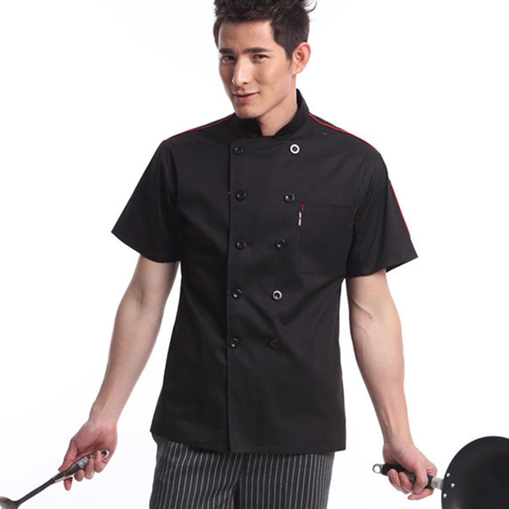 Black Chef Hat Five Star Chef Jacket Chefs Coat Catering Uniform Mfor Mens 