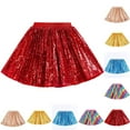 thumbnail image 4 of Sequin Skirt for Girls Kids Sparkly Fashion Shiny Pleated Skirts Elastic Waist A-Line Skorts Glitter Party Dance Outfits, 4 of 5
