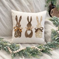 XGFHYJEH Easter Decoration, Easter Decorations for the Home, Easter Decor, Easter Eggs Bunny Pillow Cover Home Decor Cushion Lumbar Pillow Linen Printed Lumbar Pillow Cover