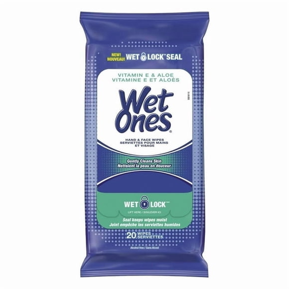 Wet Ones Hand Wipes with Vitamin E and Aloe, 20 Wipes