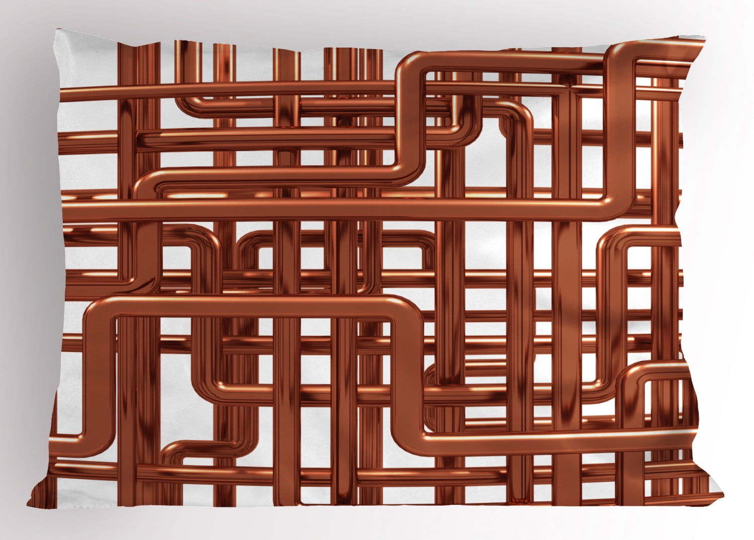 Copper Pillow Sham Knot of Copper Pipes Complex with Entangled Lines