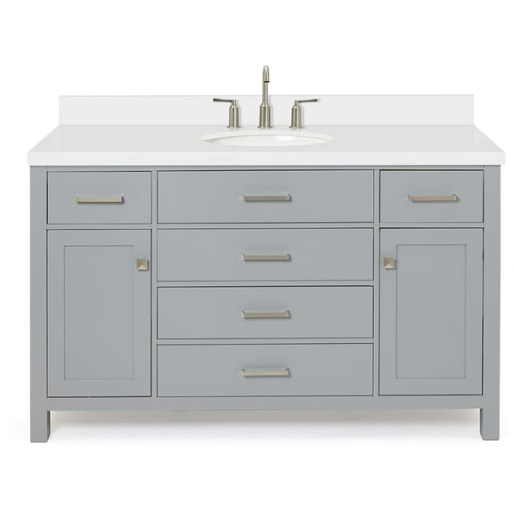 Ariel H055swqovo Bristol 55" Free Standing Single Oval Basin Vanity Set - Grey