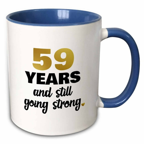 3drose, 59 Year Anniversary Still Going Strong Gift for 59th Wedding Anniversary, 11oz Two-tone Blue Mug