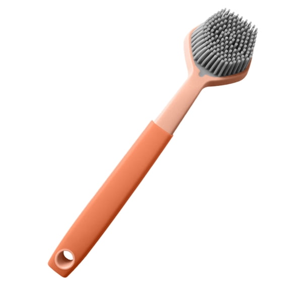 HJQEQVD Soft Non Scraping Pot Plastic Long Handle Silicone Bristles Wash Pot Brush Kitchen Decontamination Cleaning Brush Dish Soap Kitchen for Sink (Blue, One Size)