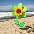 thumbnail image 3 of In the Breeze 2702 - 12 Inch Green Sunflower Wind Spinner with Leaves - Colorful Flower for your Yard and Garden, 3 of 5