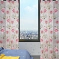 thumbnail image 4 of HCBY 2PCS Retro Floral Sheer Curtains with Peony Rose Pattern - Vintage Elegant Voile Drapes for Living Room, Bedroom, Dining Room, Rod Pocket Design​(Pink,78"x39"), 4 of 5