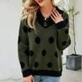 thumbnail image 6 of Aoochasliy Womens Sweaters Pullover Clothes V-neck Knitted Sweater Polka Dot Pullover Trendy Knitted Sweater Tops Blouse, 6 of 7