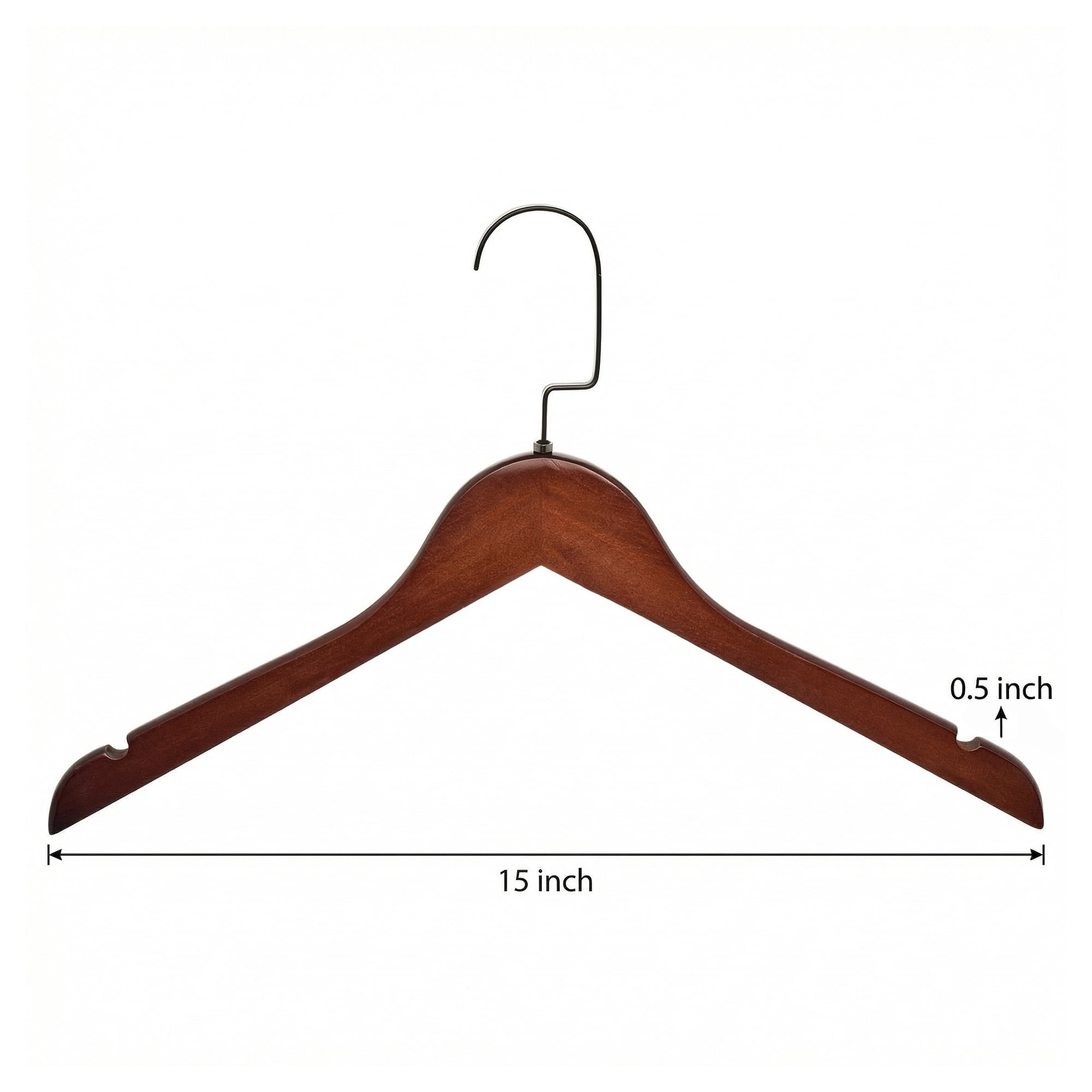 Unique Bargains 2Pcs Wood Nonslip Durable Hangers Black Flat Hook