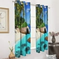thumbnail image 3 of Tropical Beach Cave Paradise Study Room Living Kitchen Bedroom For Blackout Curtain Printed 2 Panels, 3 of 6