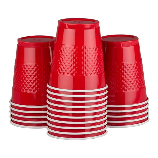 JAM Bulk Plastic Cups, 12 oz, Red, 200 Cups/Box